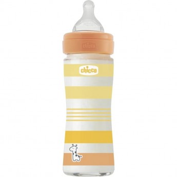 Бутылочка стеклянная CHICCO WB ORANGE UNI 240 мл медленый поток