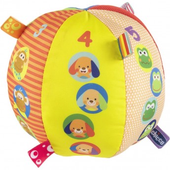 Игрушка мягкая CHICCO Музыкальный мячик, разноцветный