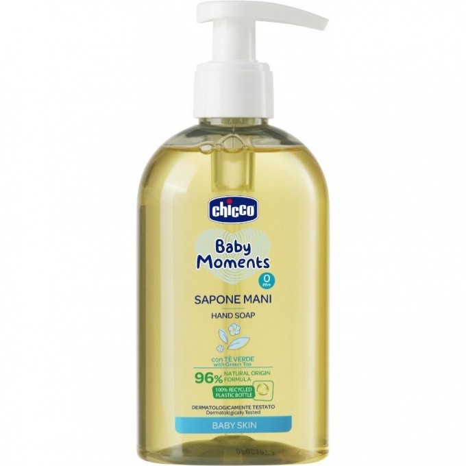 Жидкое мыло для рук CHICCO BABY MOMENTS 0м, 250 мл 00010245000000