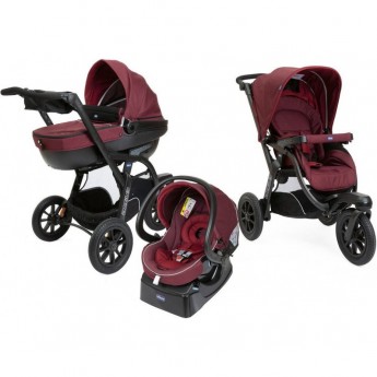 Коляска CHICCO TRIO ACTIV3 TOP BURGUNDY POWDER