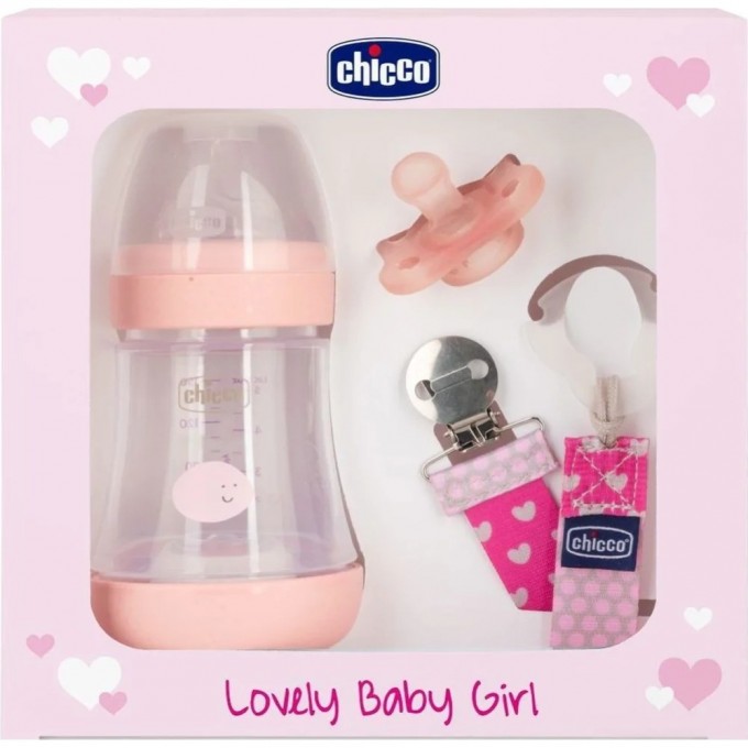 Набор CHICCO PERFECT 5 бутылочка пластиковая 150мл пустышка силиконовая розовый 00020211610000