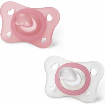 Пустышка силиконовая CHICCO PHYSIO SOFT MINI, 2мес+ 2 шт розовый