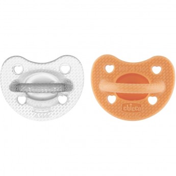 Пустышка силиконовая CHICCO PHYSIOFORMA LUXE or-transp, 6-16 мес, 2 шт