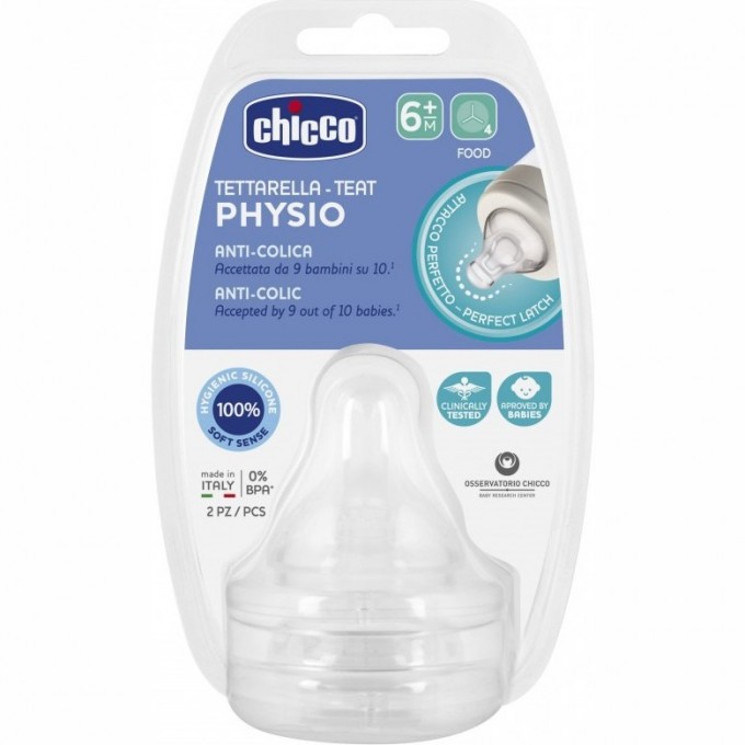 Соска силиконовая CHICCO PERFECT 5 2шт белый 00020347000000