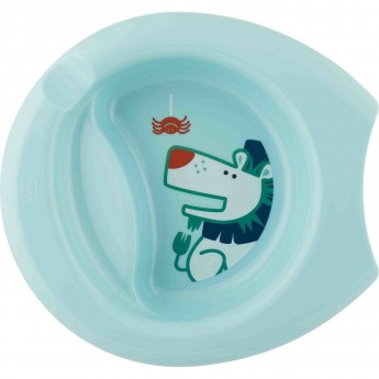 Тарелка с разделителем CHICCO EASY FEEDING, 6м+, голубая