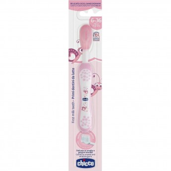 Зубная щетка CHICCO розовая, 6-36 м